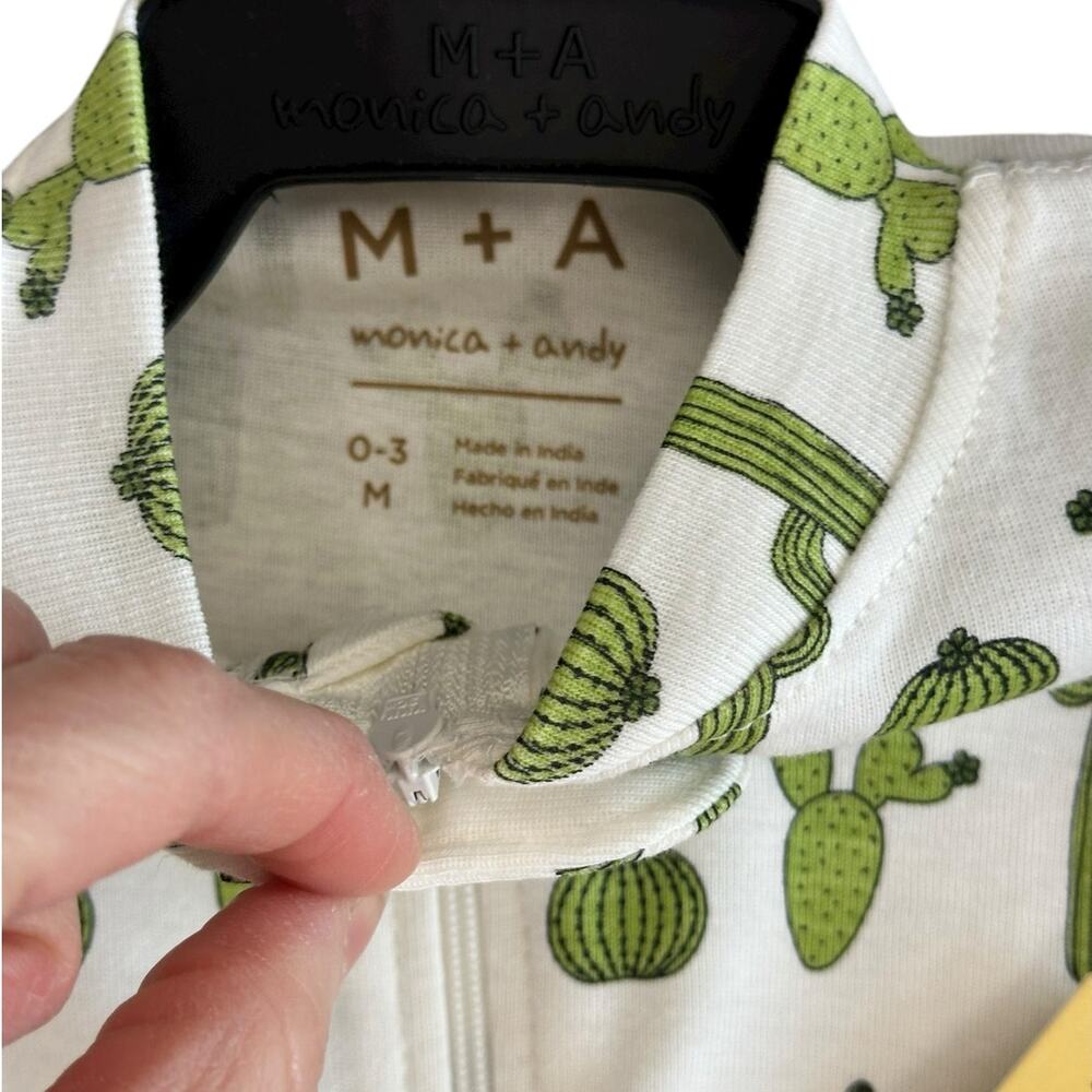 MONICA + ANDY BABY Cactus Zipper Coverall SIze 0-3m NWT - Picture 2 of 5